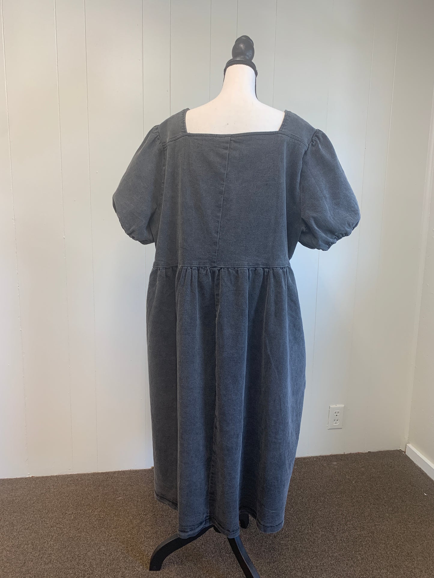 Denim Midi Dress (PLUS SIZE)