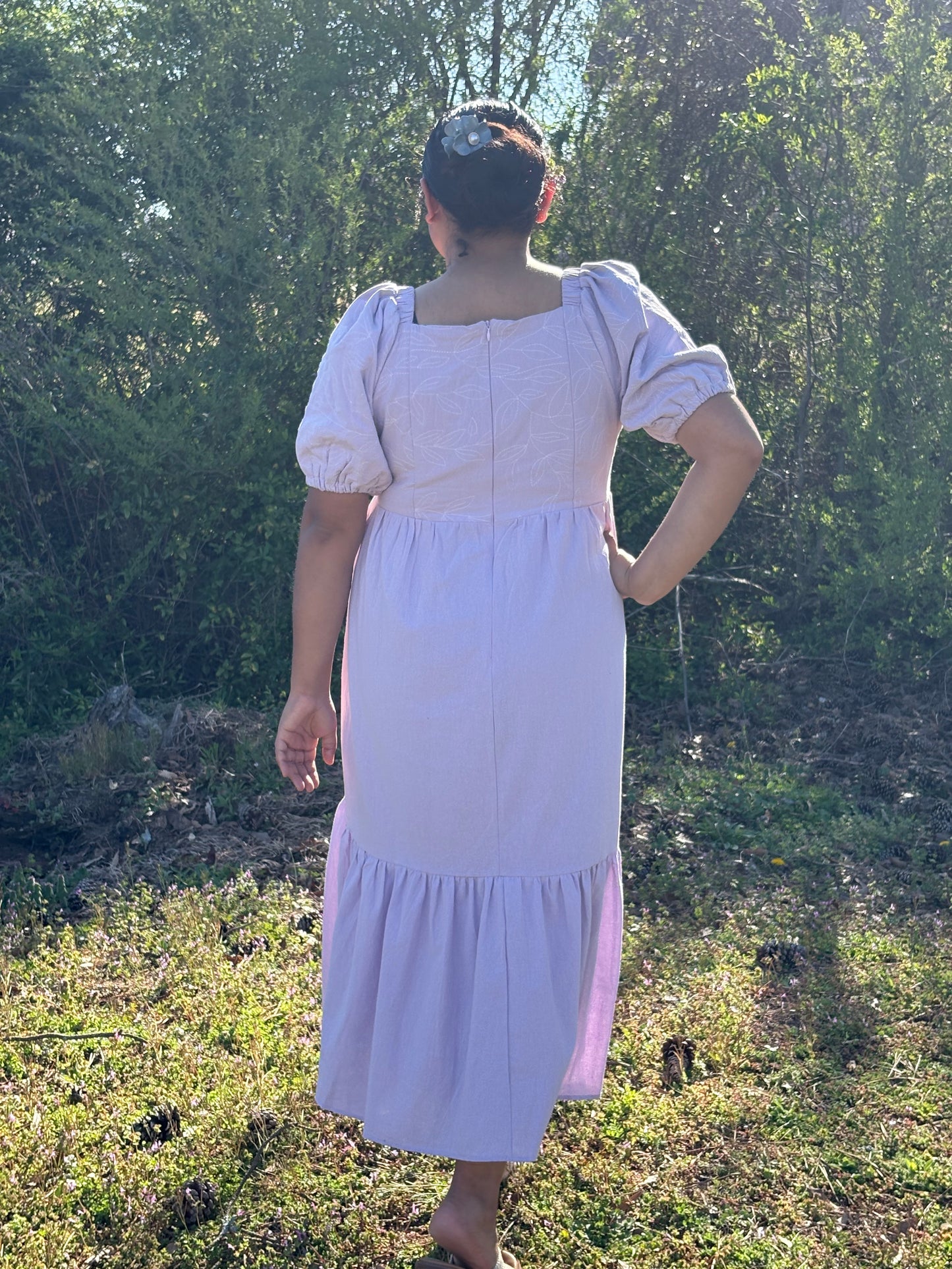 Purpureum Embroidered Flower Dress