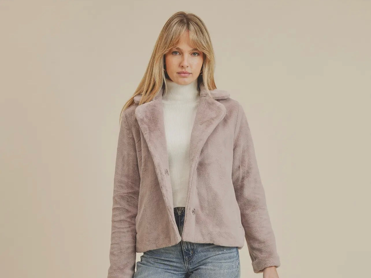 Lilac soft furry Jacket