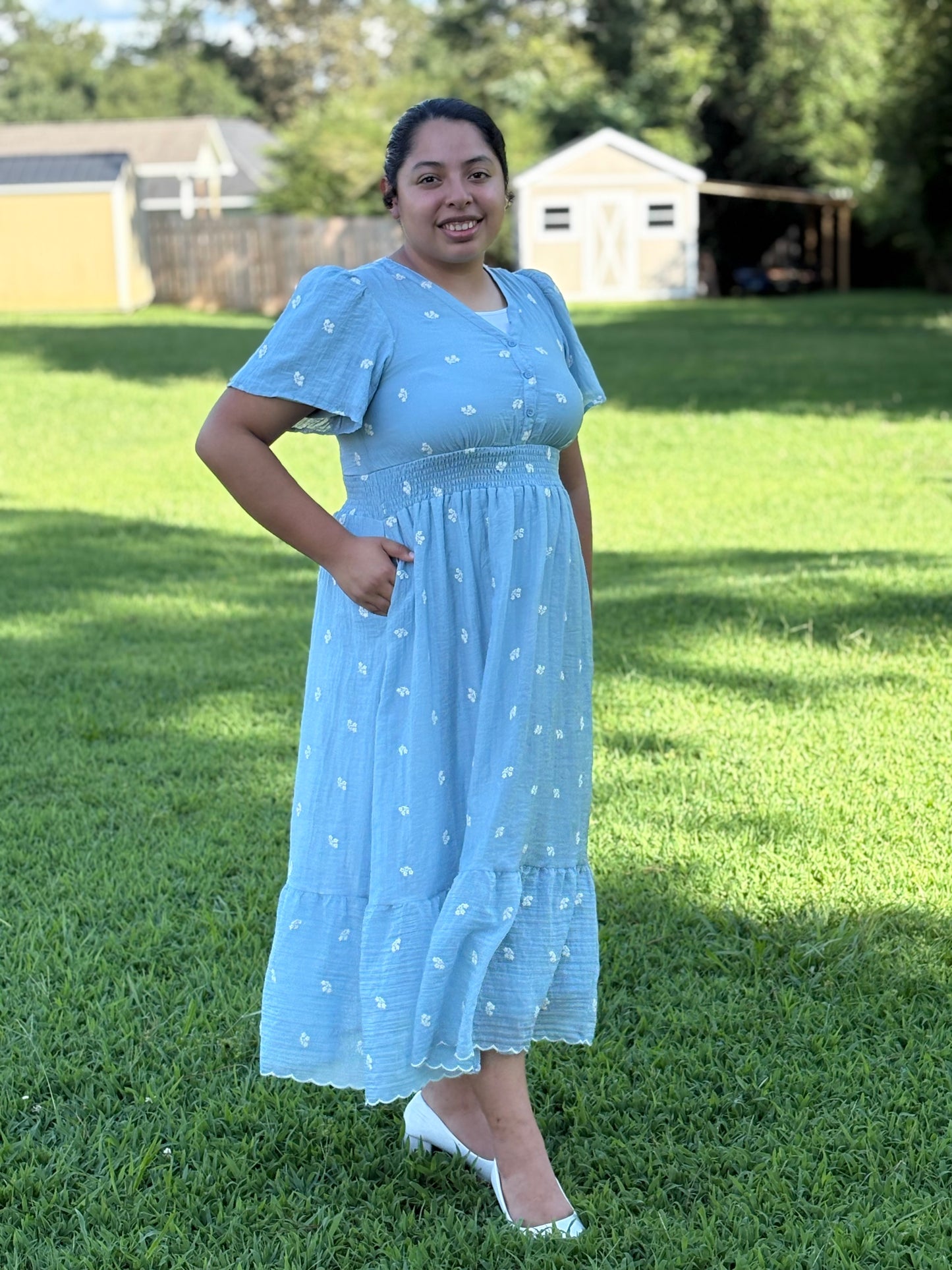 Blue flora dress (New)