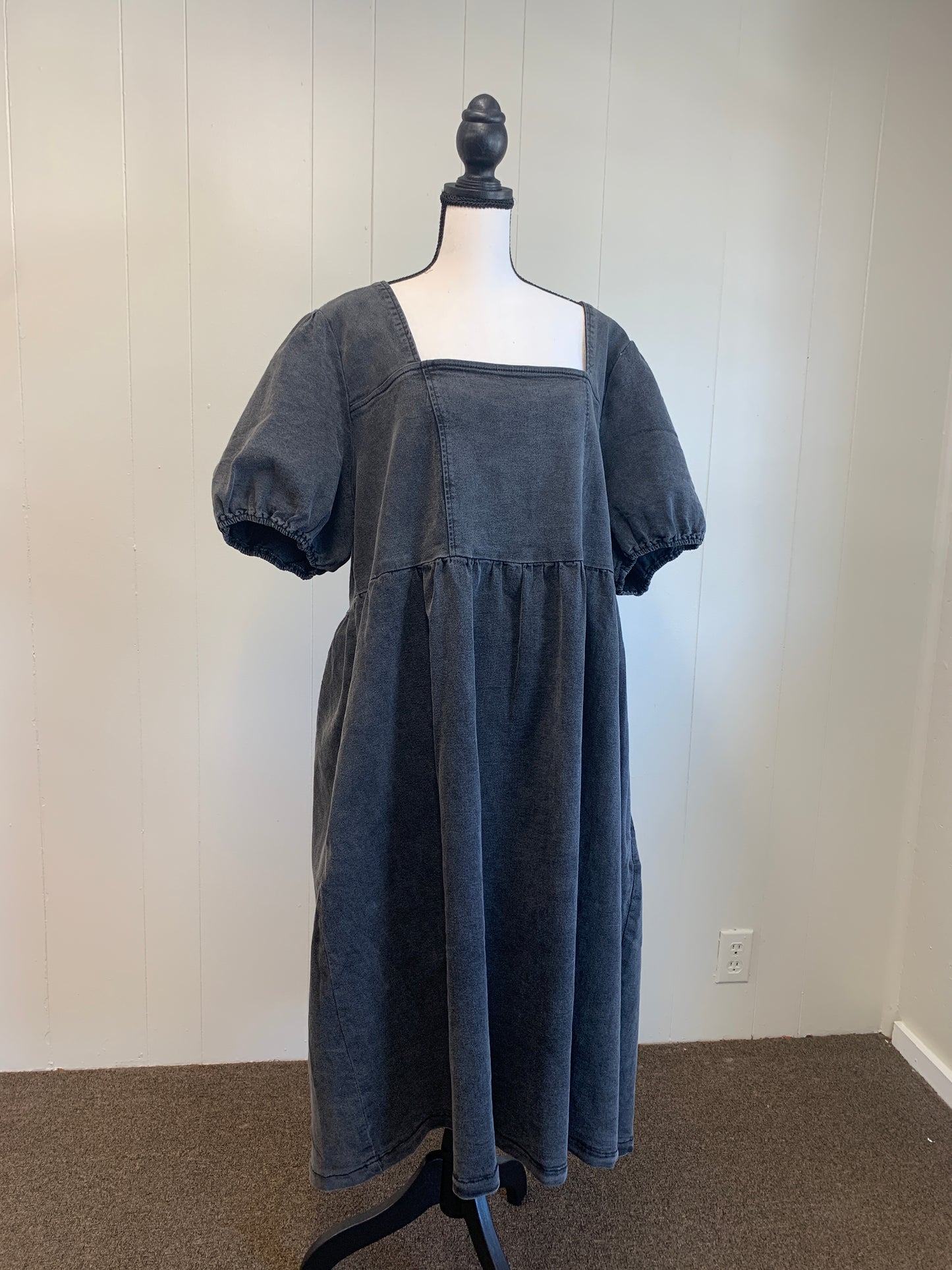 Denim Midi Dress (PLUS SIZE)