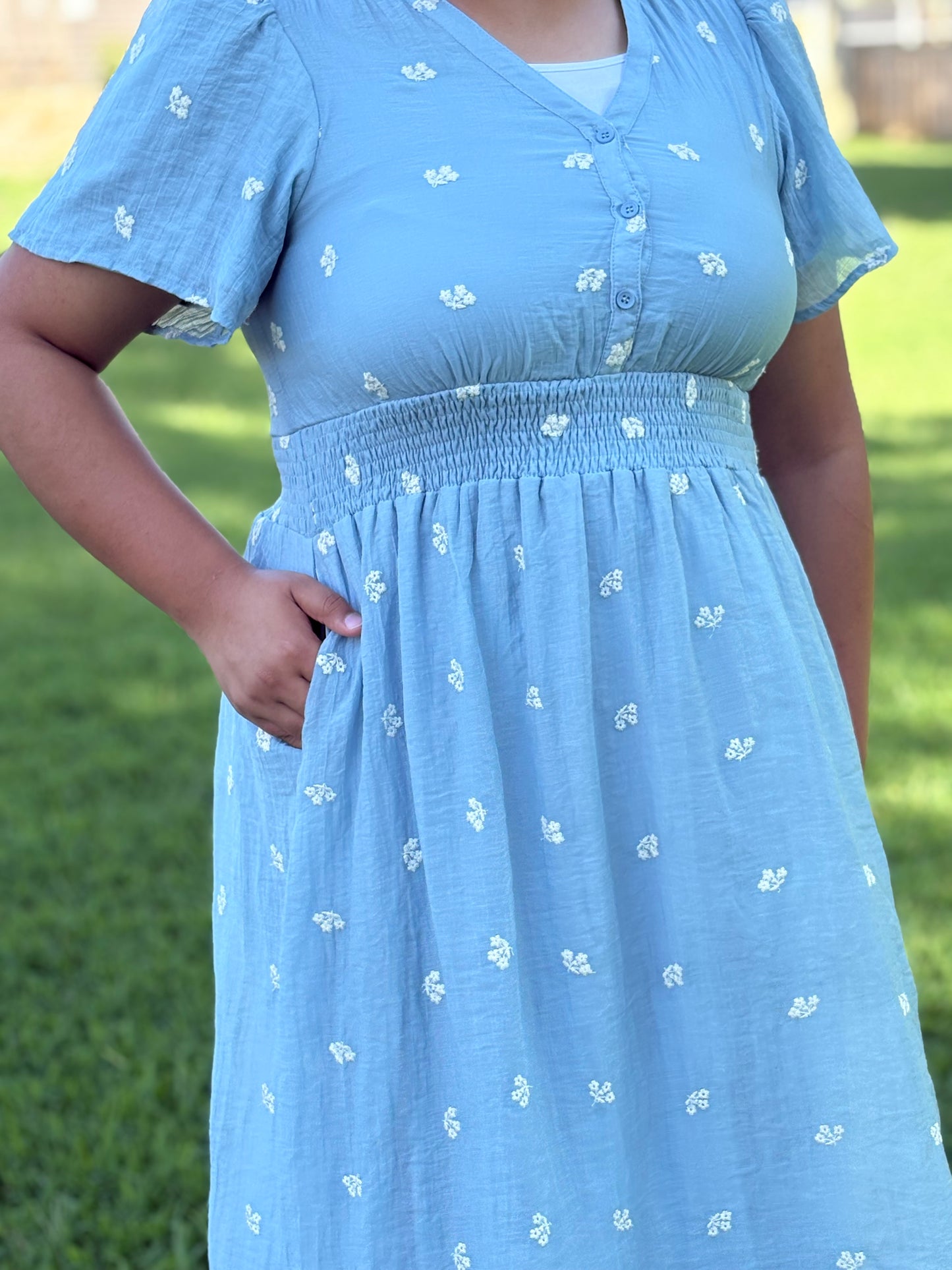 Blue flora dress (New)