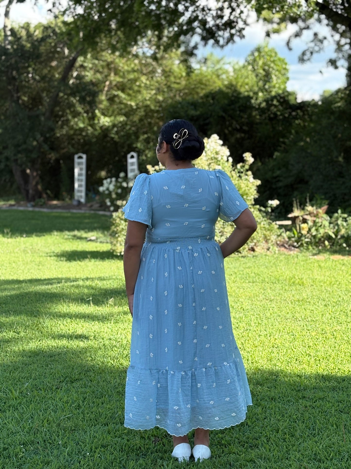 Blue flora dress (New)