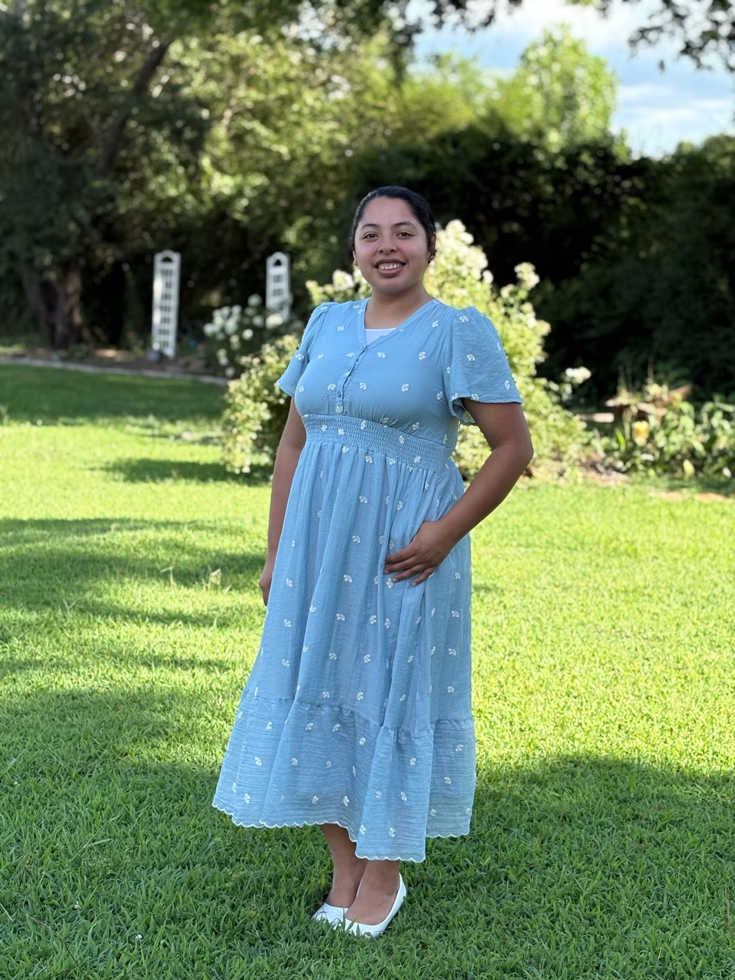Blue flora dress (New)