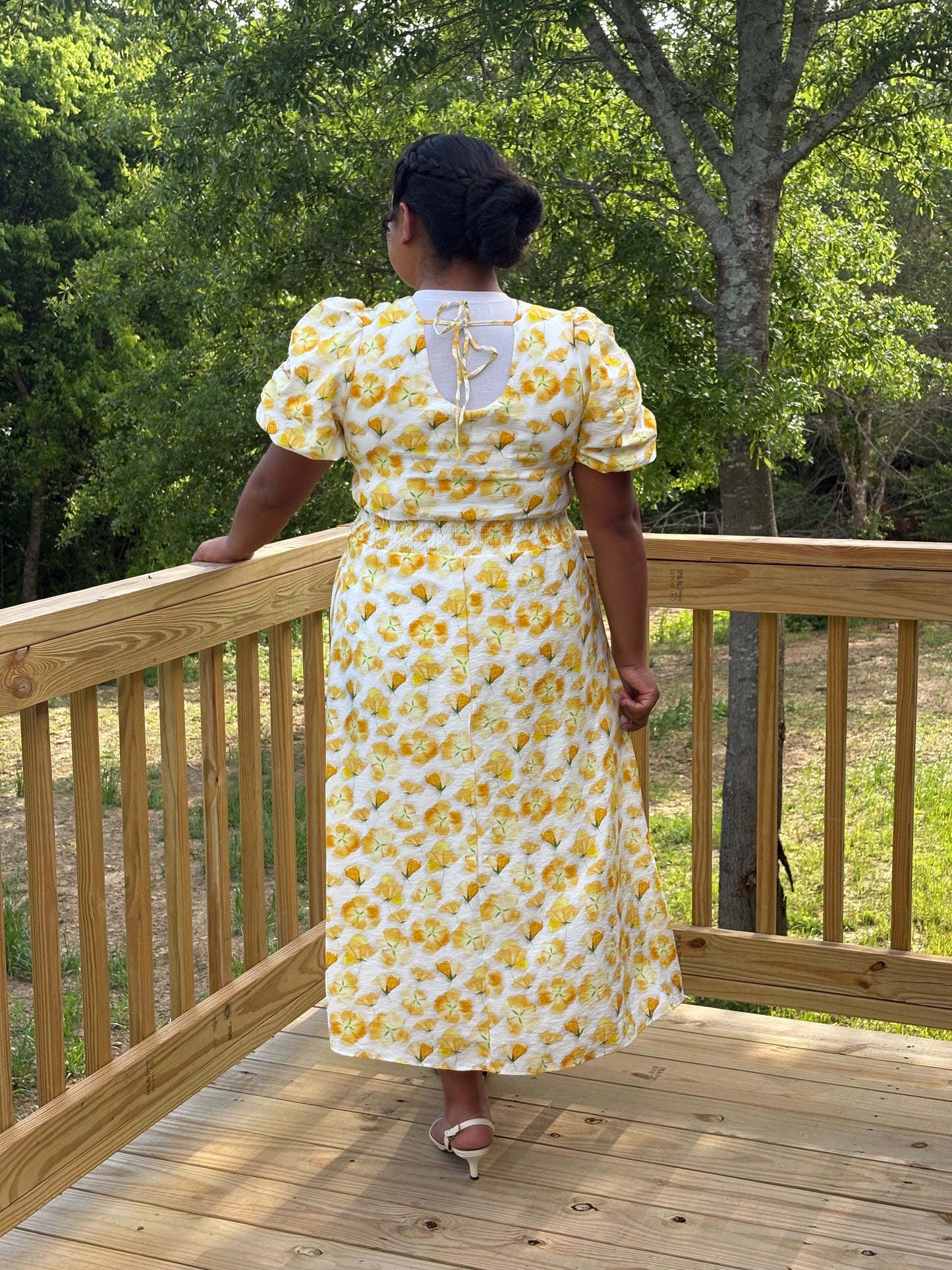 Golden Bloom midi dress (NEW)