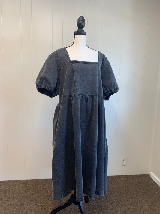 Denim Midi Dress (PLUS SIZE)