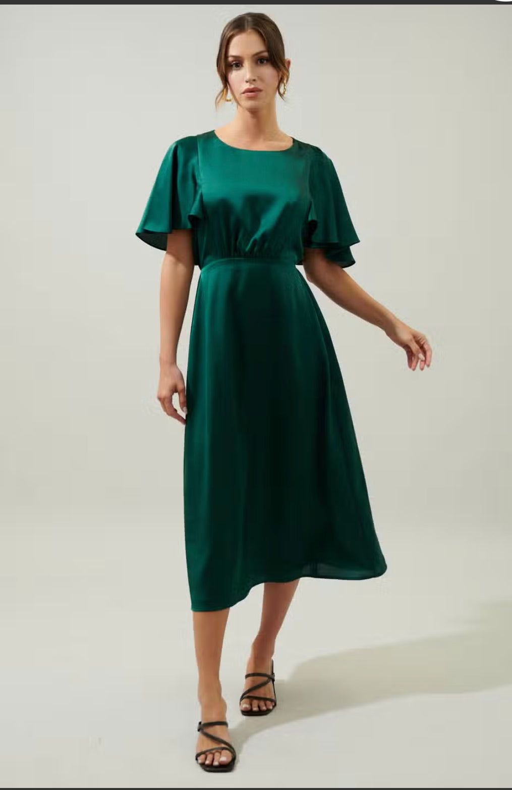 Satin Green Dress