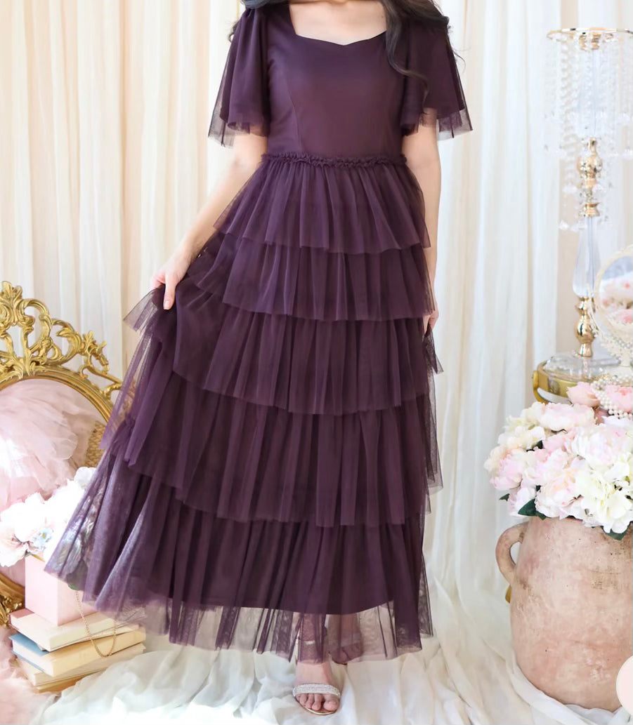 Plum purple layer dress