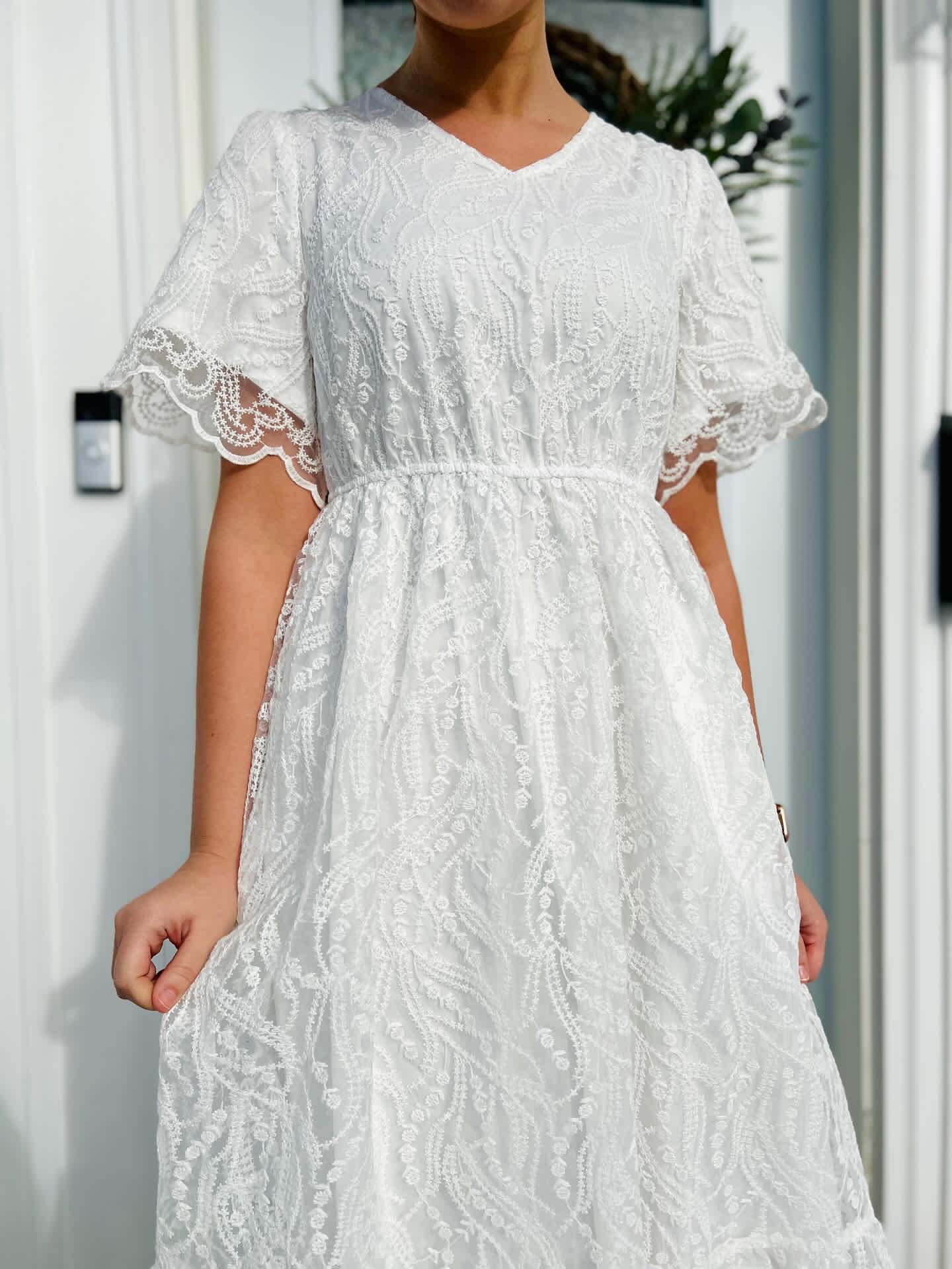 White Lace Dove Dress (Restock)