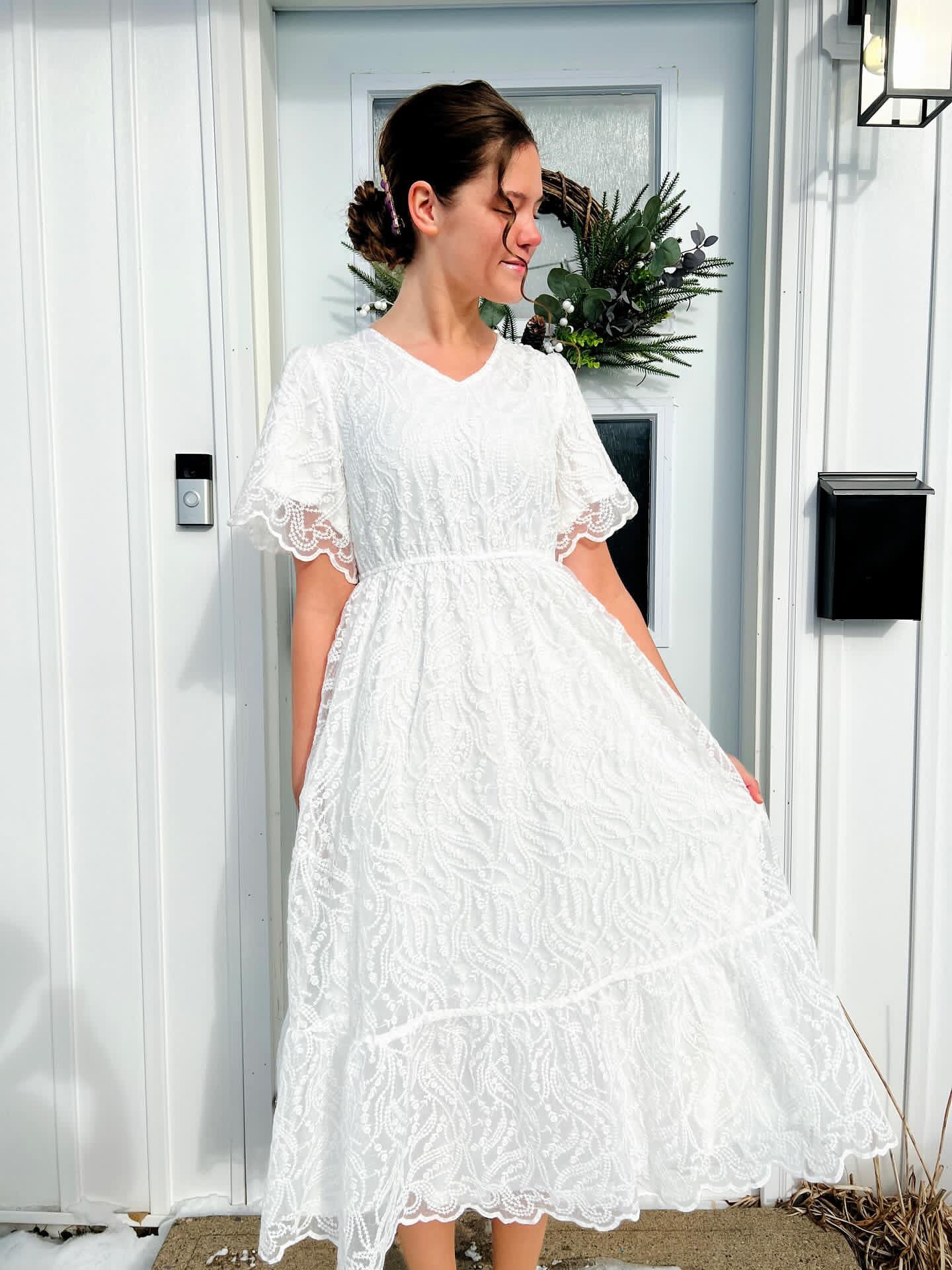 White Lace Dove Dress (Restock)