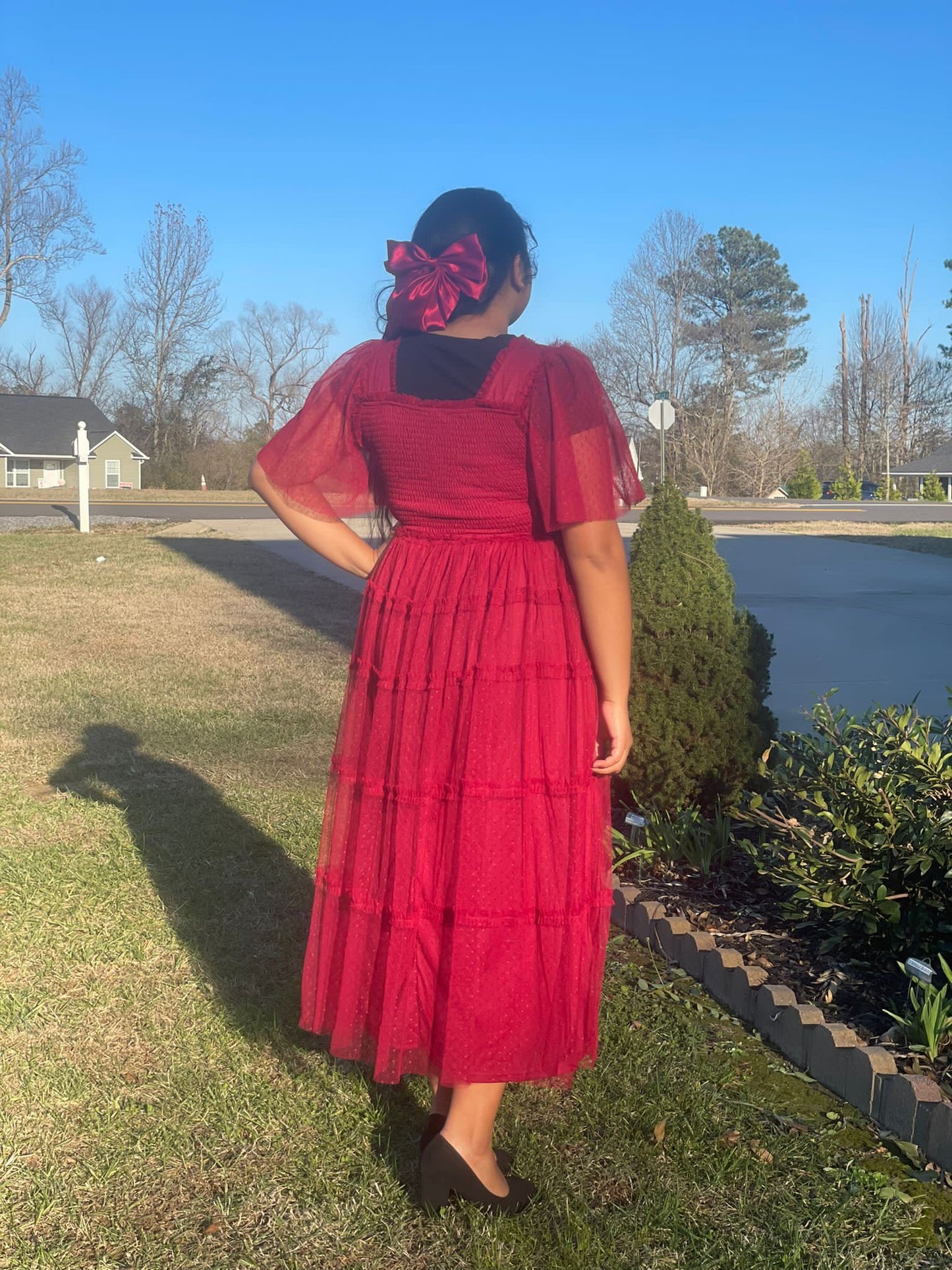 Cherry ruffle dress