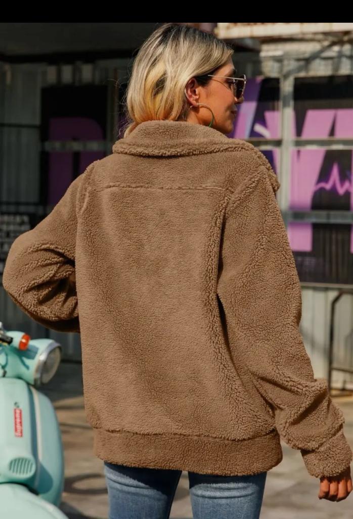 Camel furry jacket (New)