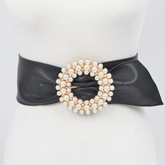 Pearl Round Buckle( Plus Size) Belt